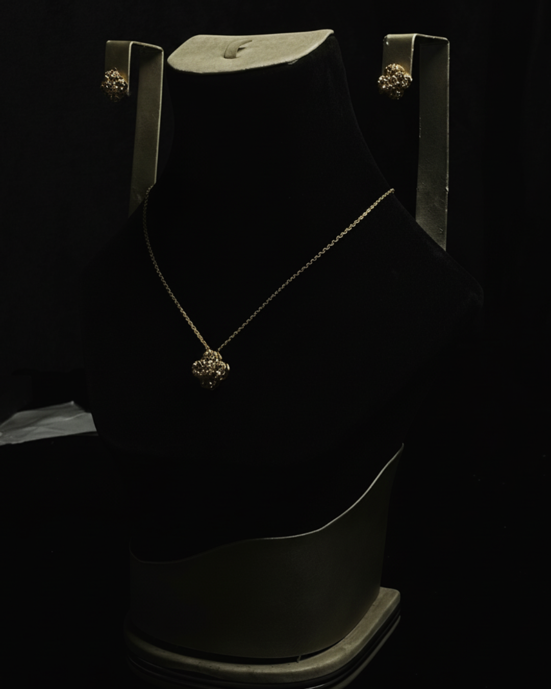 “Eclat Clover” Necklace & Earring Set(GOLD)