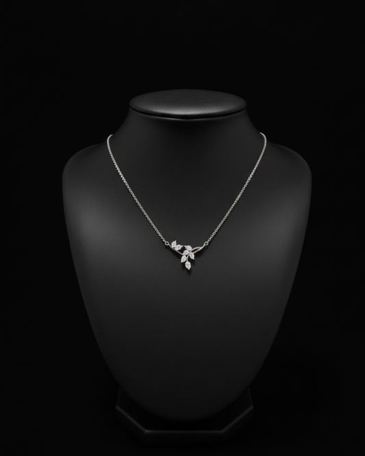 Silver Petal Elegance Necklace