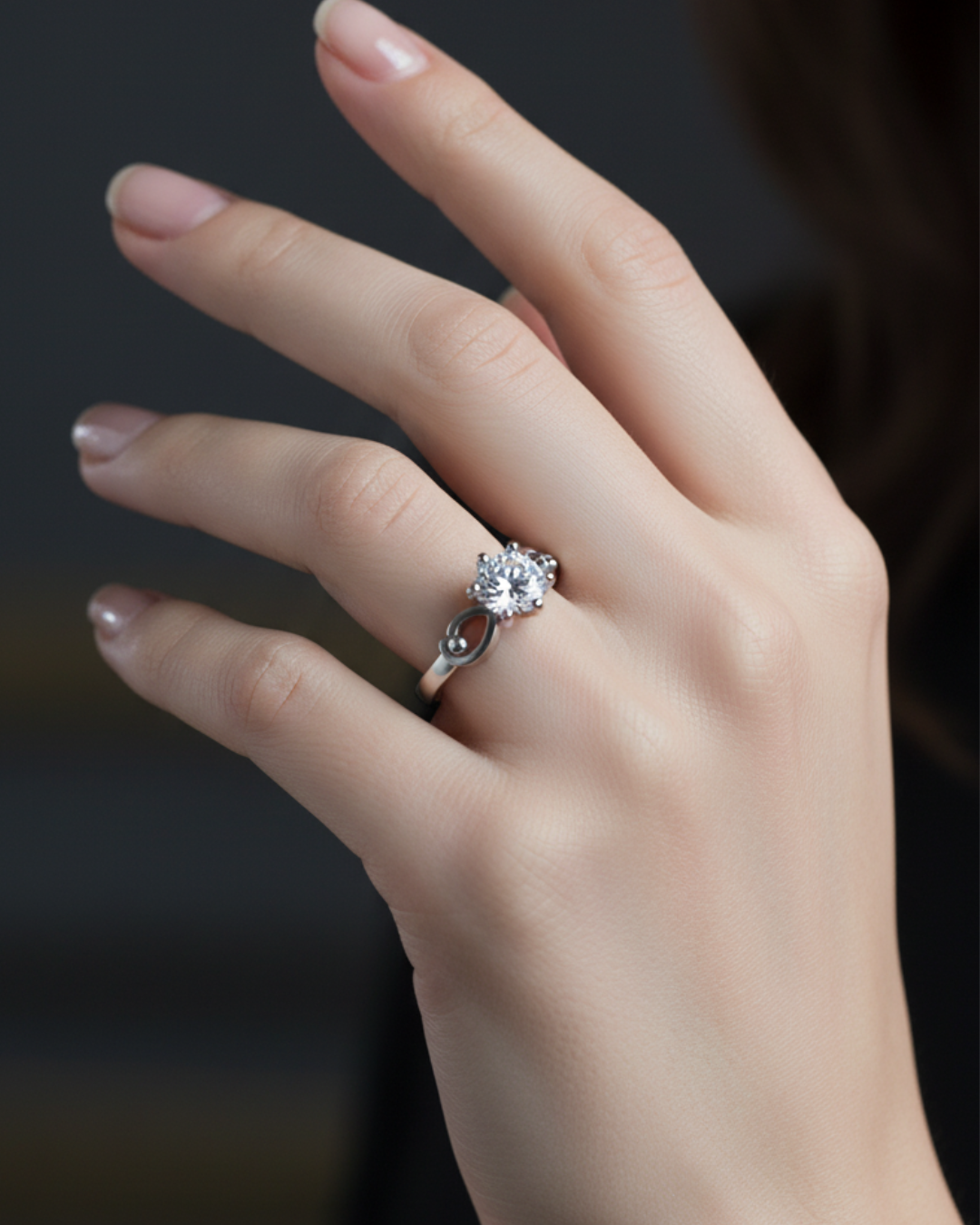 Luna Grace Silver Ring